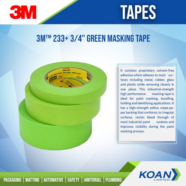 Scotch® Performance Green Masking Tape 233+